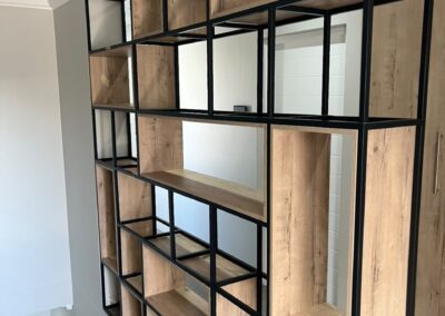 Custom Wood and Steel Bookcase – Melkbosstrand