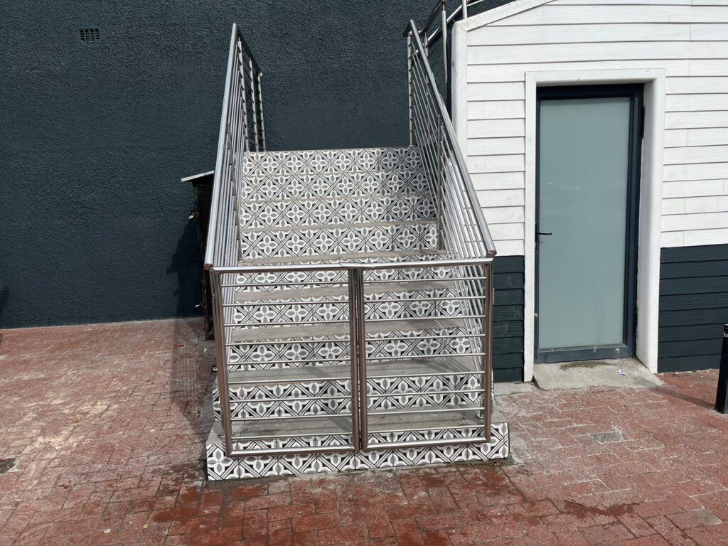 Stainless steel stair balustrade and railing installed at a Melkbosstrand property