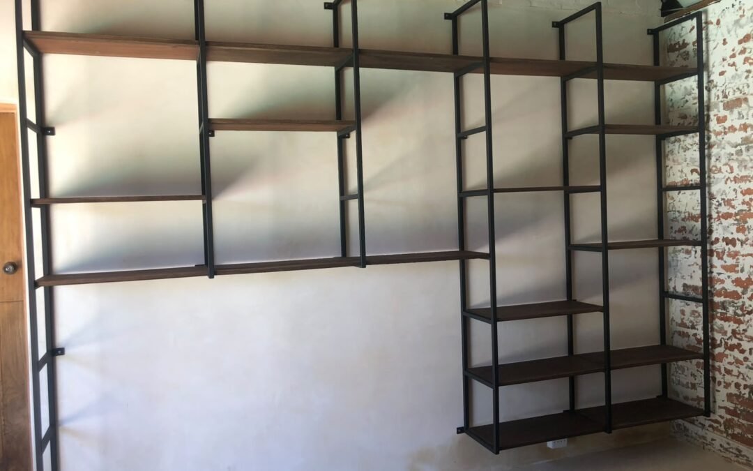 Custom Steel and Wood Studio Shelving – Panorama