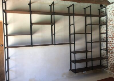 Custom Steel and Wood Studio Shelving – Panorama